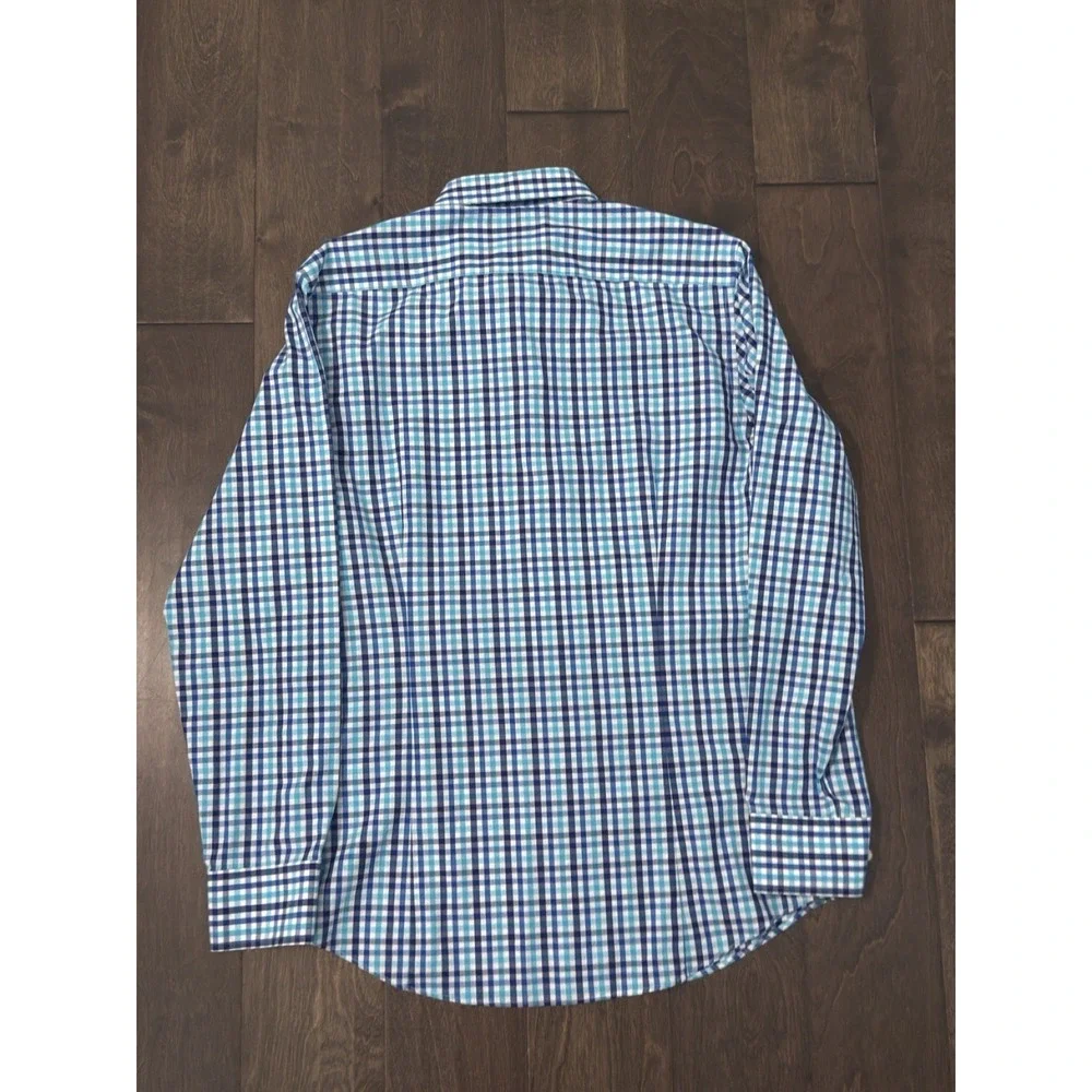 Banana‎ Republic Lot Of Two Mens Blue Plaid Button Down Non Iron Slim Fit Size M
